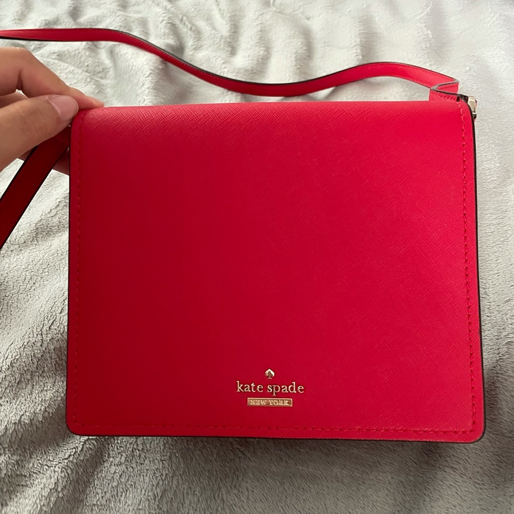 stunning&authentic bright red kate spade crossbody